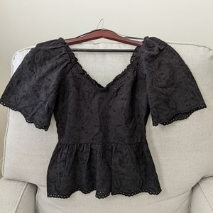 NWT Romantic Eyelet Peplum blouse